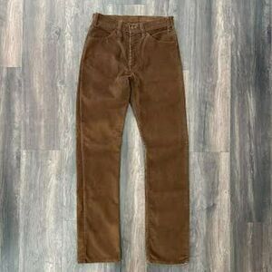 Vintage 70's White Tag Levi's Talon 42 Zipper Brown Corduroy Pants Size 31x34
